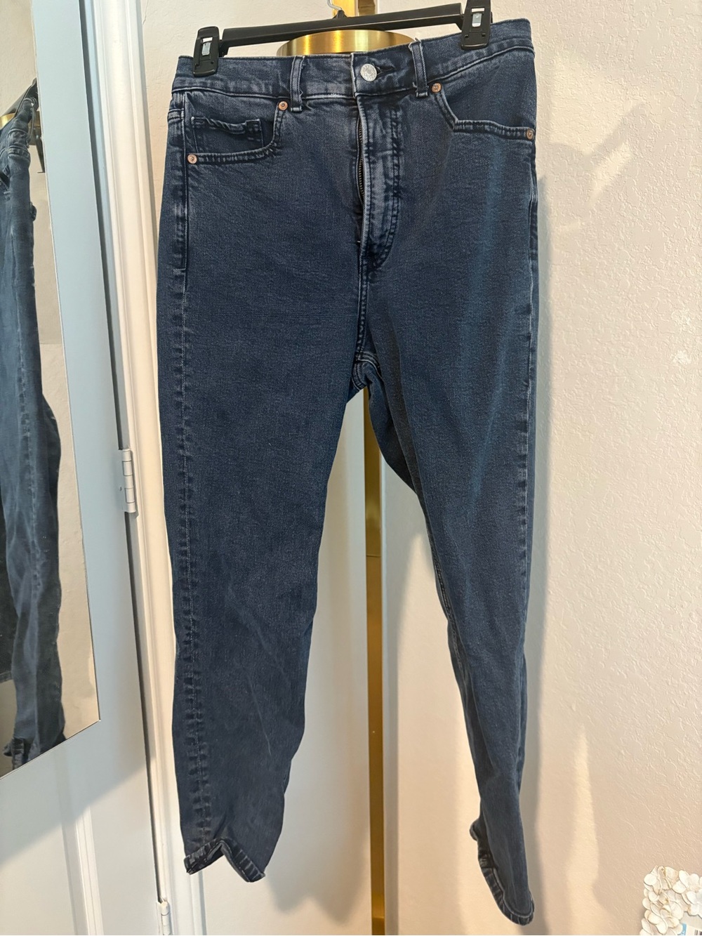 Express High Rise Women's Jeans in Dark Blue Wash